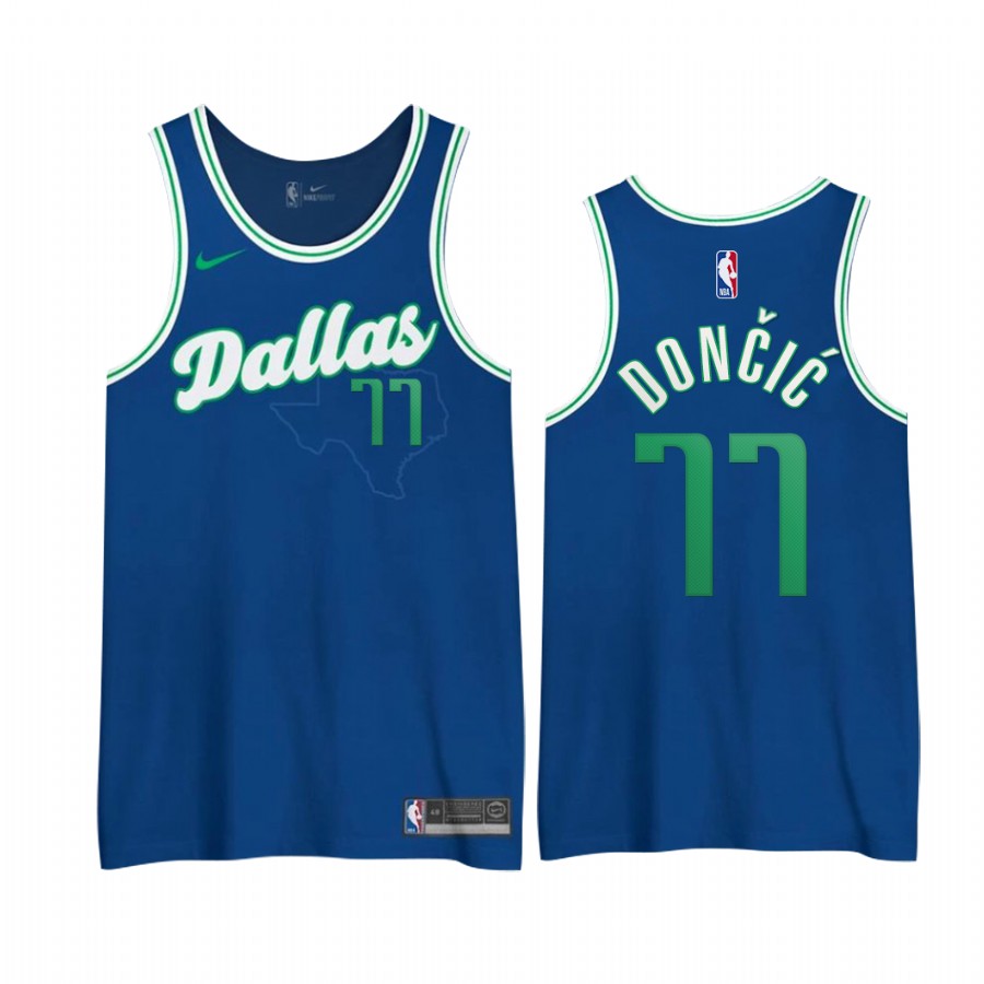 Men Men Dallas Mavericks #77 Doncic Blue Nike NBA Jerseys->nba t-shirts->Sports Accessory